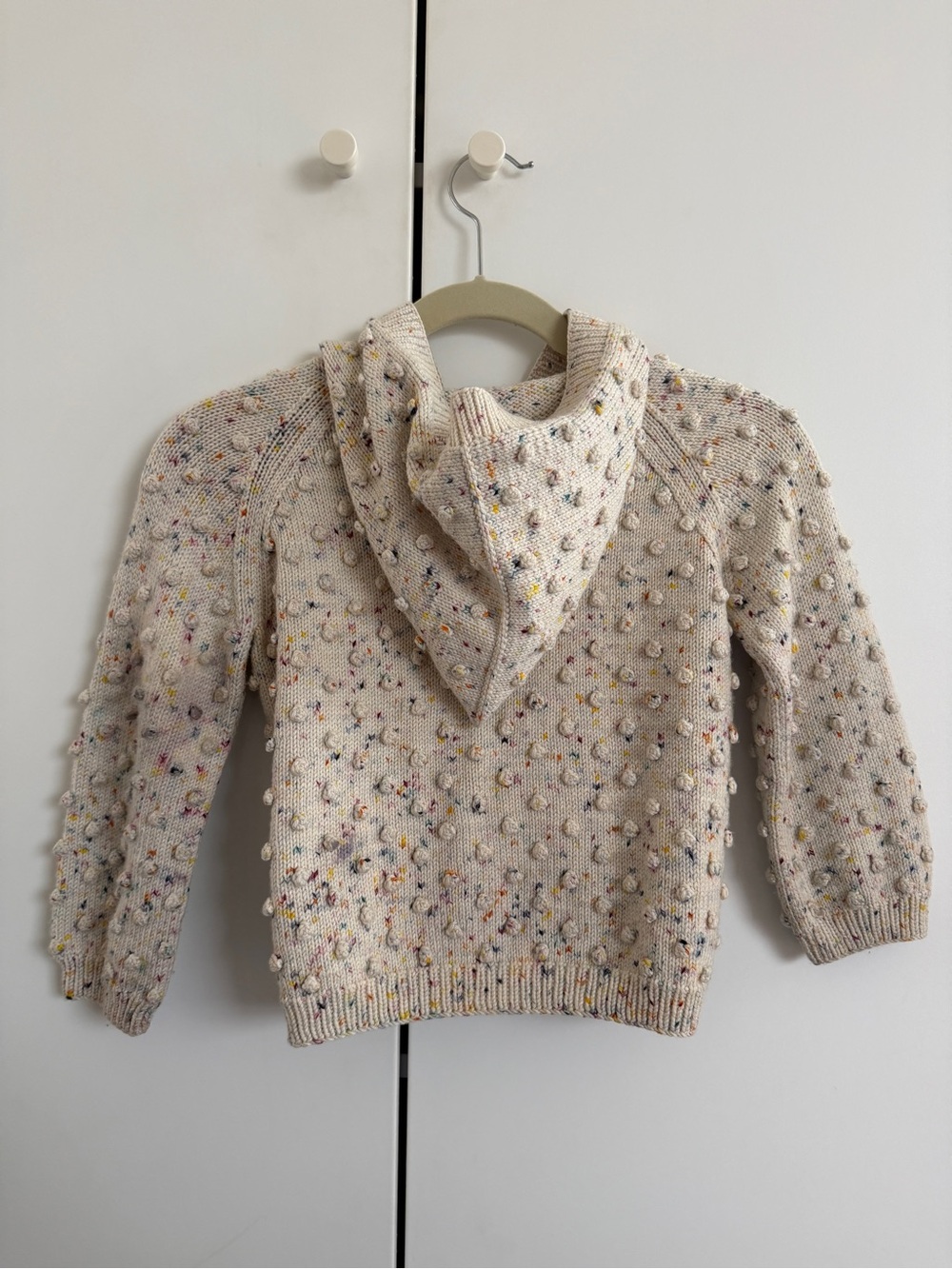 Misha and Puff Kids Confetti Hooded Cardigan Speckled Knit Cardigan Jacket - Picture 4 of 4